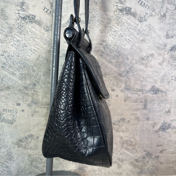 NJY croc embossed leather crossbody bag - Picture 3 of 11